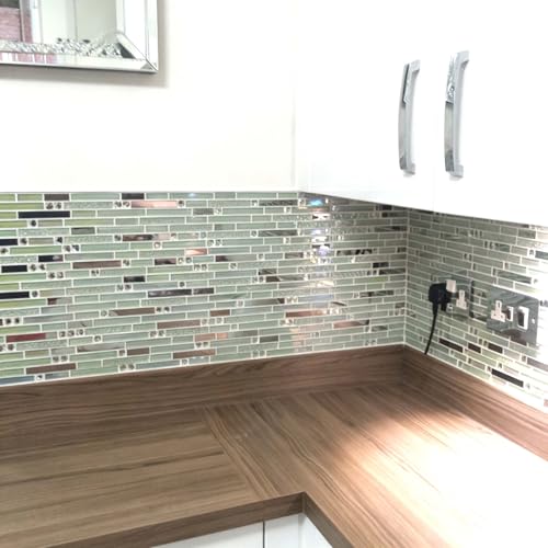 Mosaico iridiscente para detalles de chimenea y decoración moderna del hogar 8