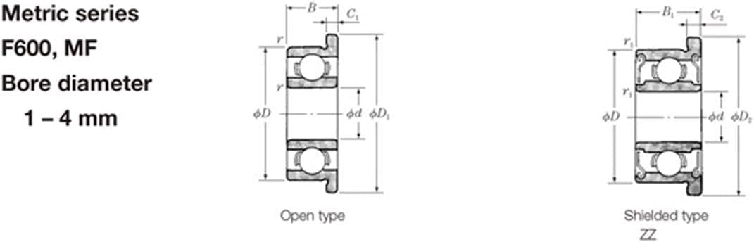 F6900ZZ Rodamiento de brida ABEC-1 Rodamiento de bolas de ranura profunda Rodamiento de precisión F6900 Z ZZ Rodamientos de bolas con brida 10 x 22 x 6 mm