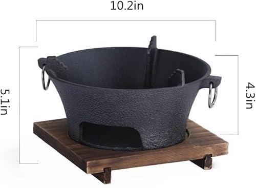 Miniatura 6 de Parrilla de carbón para barbacoa, parrilla de carbón de hierro fundido, parrilla Hibachi, mini parrilla de carbón, estufa de camping portátil,