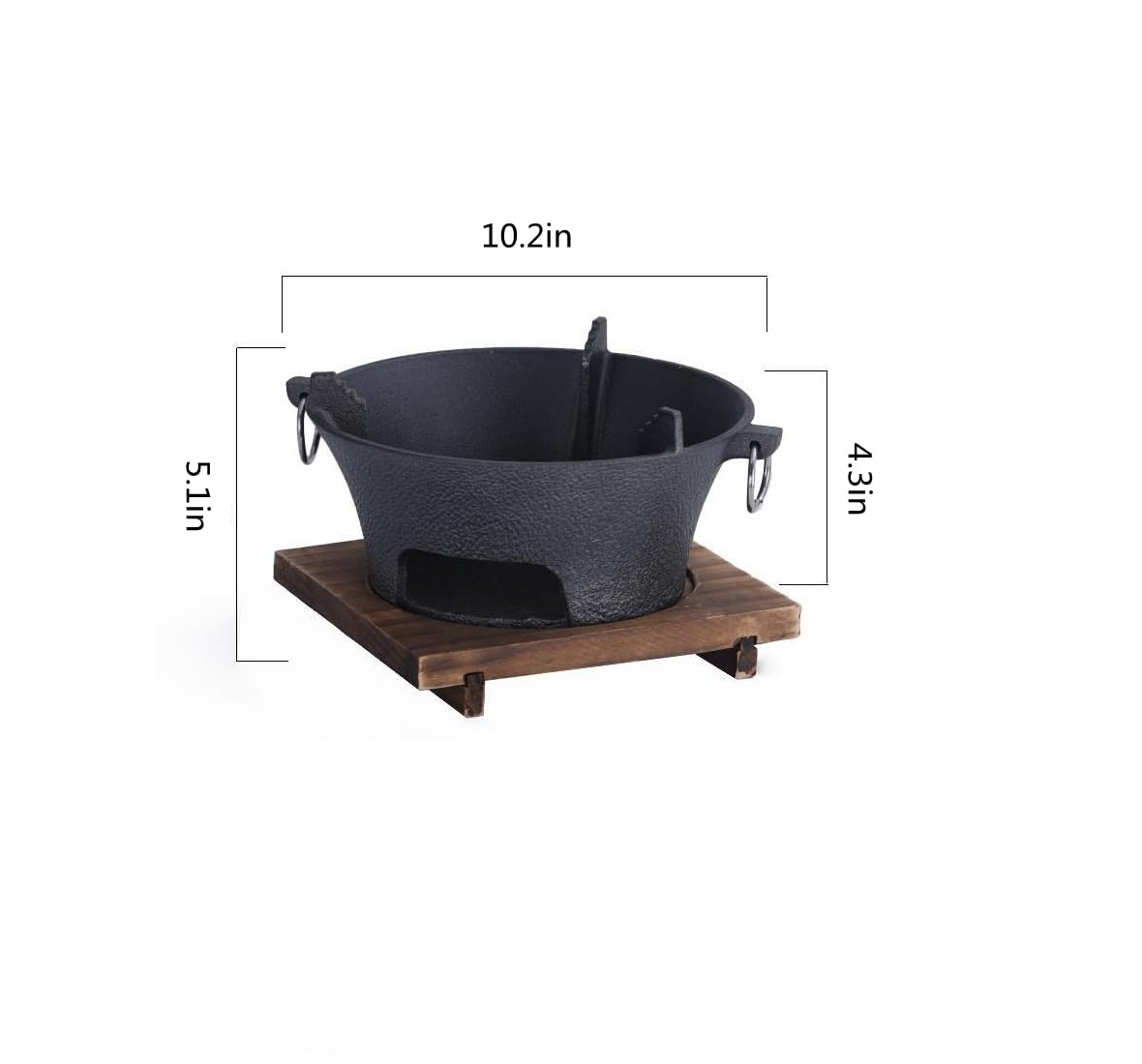 Parrilla de carbón para barbacoa, parrilla de carbón de hierro fundido, parrilla Hibachi, mini parrilla de carbón, estufa de camping portátil, estufa para interior y exterior, picnic en casa, camping 6