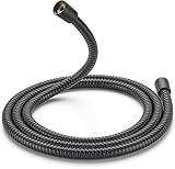 Cobbe Duschschlauch mit Verdrehschutz 1,5 m, Universal aus Edelstahl Brauseschlauch mit Knickschutz, Handbrauseschlauch mit Standard Anschluss, Schwarz