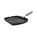 Kamberg - 0008016 - Poêle Grill 34 x 24 cm - Manche Rabattable en bois - Fonte d'Aluminium - Revêtement type pierre - Tous feux dont induction - Sans PFOA