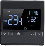Programmable Digital Thermostat with Smart Touch Screen - Floor Heating Controller for Electric Underfloor Heating Systems, AC85V-250V, ±1℃ Temperature Accuracy, MH1822D
