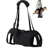 Shinylin Dog Carry Sling Emergency Backpack Pet Legs Support and Rehabilitation Dog Lift Harness Adjustable Lifting Straps Carrier for Senior Dogs Joint Injuries, Arthritis, Hiking, Skiing, Black (M)