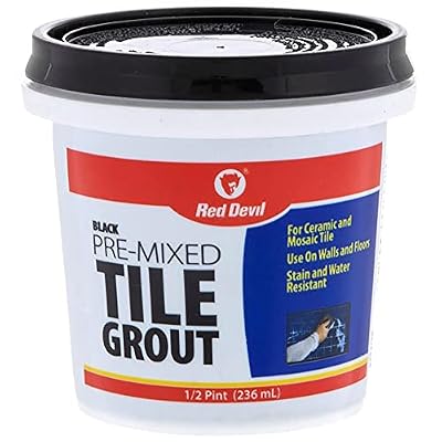 Red Devil 042260 Pre-Mixed Tile Grout, Black, 12 Piece