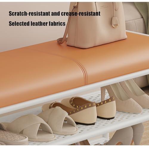 Étagère à chaussures d'entrée gain de place avec banc confortable