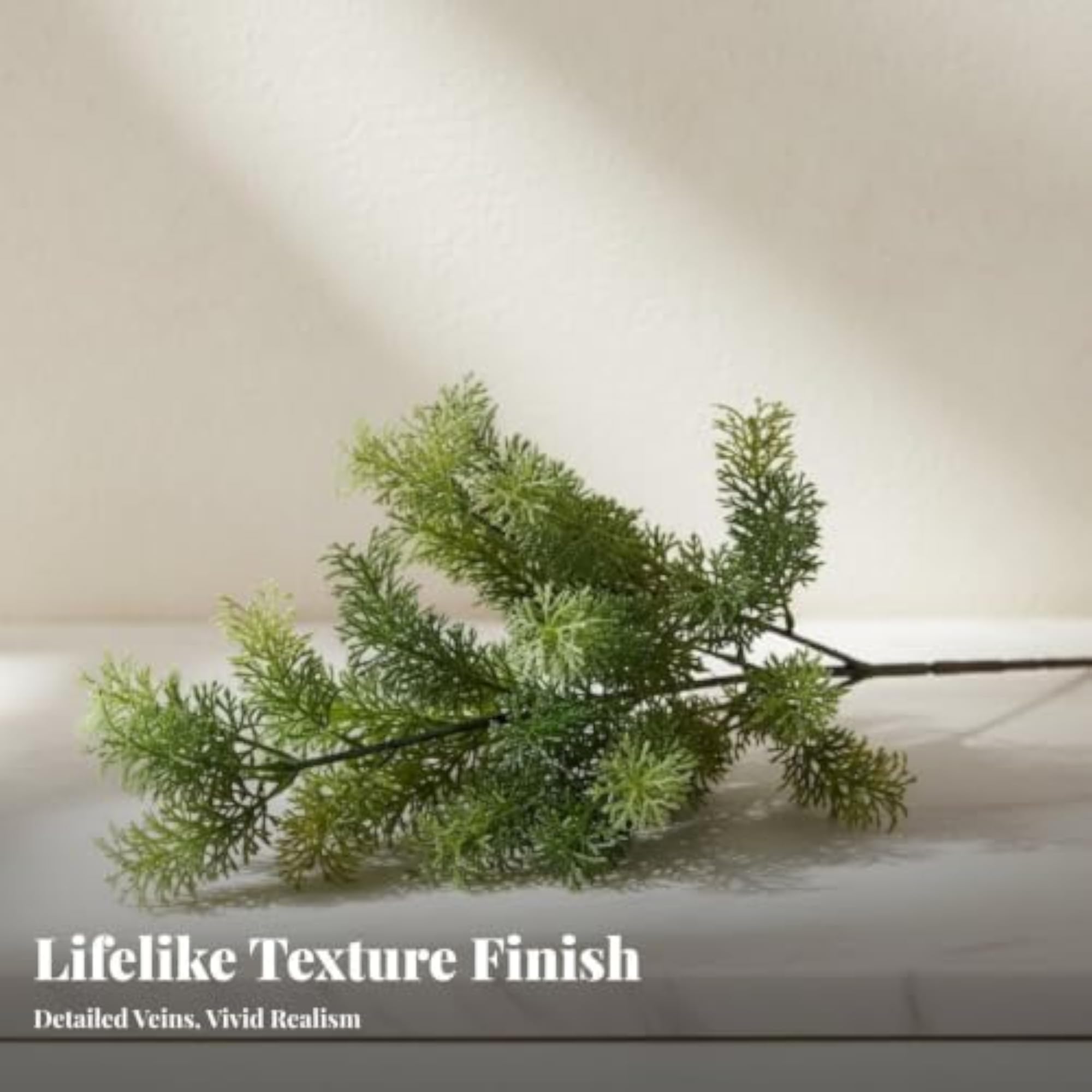 Artificial Greenery Silk Pine Foliage for Wedding Decor, White