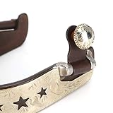 Horse Spurs, Elegant Appearance Horse Boot Spurs Hand Sculpture Portable for Ranch for Farm for Hors