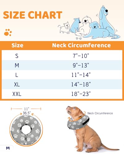Image of Supet Inflatable Dog Cone Collar for Large Medium Small Dogs, Soft Cone Collar for Dogs Cats, ECollar Doggie Neck Donut Dog Cone Alternative After Surgery