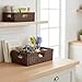 TOPZEA 2 Pack Brown Wicker Storage Basket for Shelves, Hand Woven Paper Rope Shelf Basket, Pantry Organization Baskets with Handle, Decorative Closet Organizer Bins for Kitchen, Bathroom, Coffee Bar