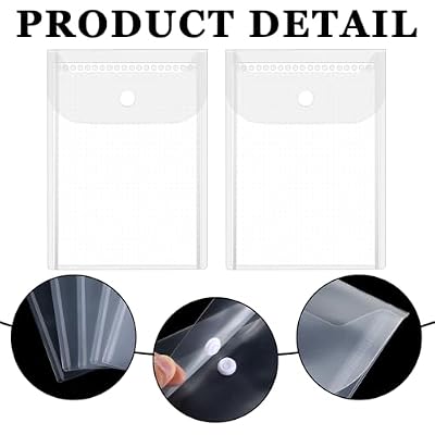 10 PCS Clear Envelope Pouch 7 X 5 Inch Clear Plastic Envelope Pouch with Snap Closure Waterproof Plastic Envelopes for Office School Documents Sticker, Photo Storage Folder, Receipt Holder