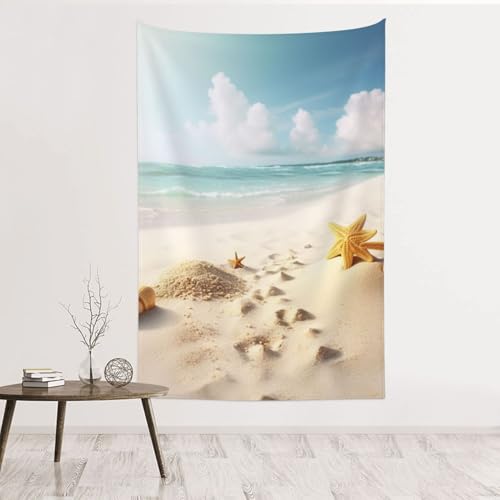 Tapisserie murale plage 152x101cm pour décorer sans abîmer les murs de votre location