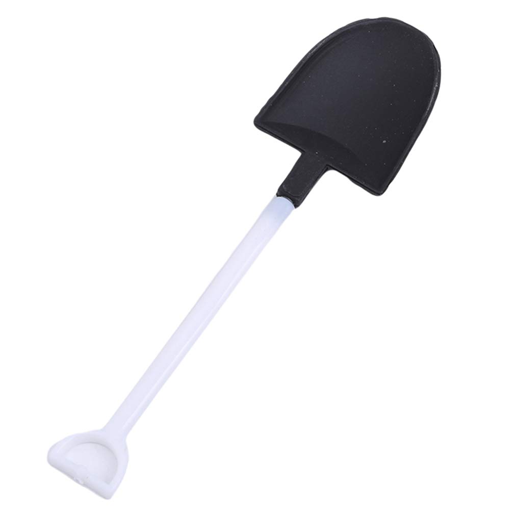 GUAngqi Dessert Spoons Disposable Plastic Portable Ice Cream Spoons Shovel Pudding Scoop, 100 Pcs,Lite Black