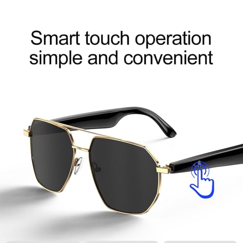 AI Translation Glasses, 163 Languages Smart Bluetooth Sunglasses, Real Time Voice Translator Glasses with IP67 Water Proof, Support Voice Assistant, for Travel Music and Calls