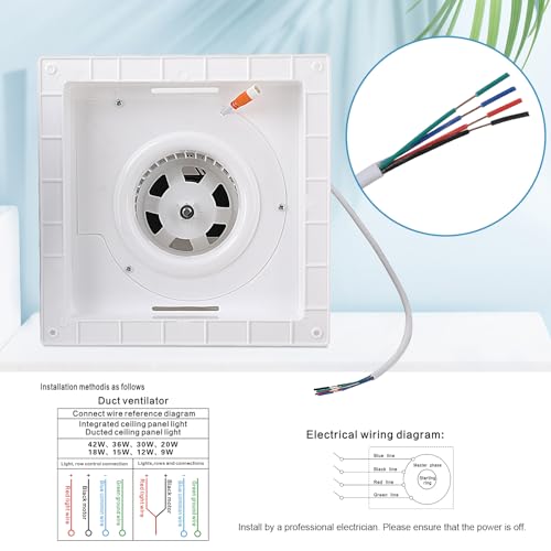 Feiton 80006031 Bathroom Exhaust Fan With Led Light Ceiling Mount Ventilation Fan thumb #4