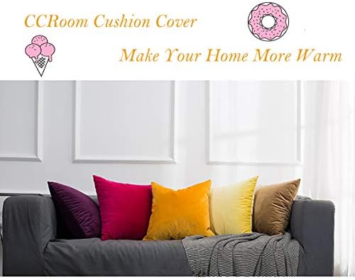 CCRoom Cushion Covers,Pack 2 of 45cm x 45cm Decorative Throw Pillow Cases in Velvet Square with Concealed Zip(Navy Blue)