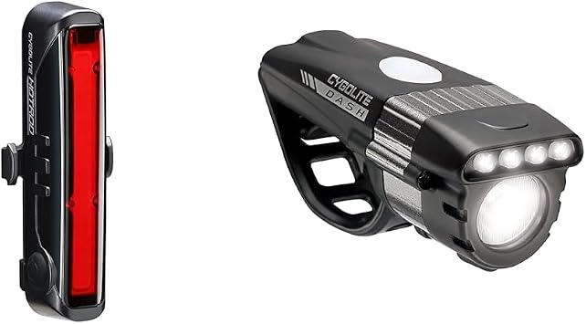 Cygolite Hotrod 90 Lumen Bike Tail Light & Dash Pro 600 Lumen Bike Headlight Bundle - 6 Tail & 5 Headlight Modes - Wide Glowing LEDs - Water Resistant - USB Rechargeable