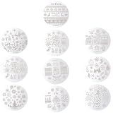 Cabilock 10 Stück Geschenkideen Weihnachts Nagelkunst Stempelplatten Satz
