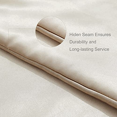 Silk Throw Blanket - Beige Cooling Packable Satin Blanket For Couch, Bed, Camping, Outdoor, Travel, Car - Super Soft Lightweight Cozy Blanket(90'' X 90'', Taupe) #TOP3