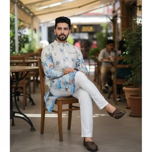 Image of Men's Traditional Kurta for Men | Ethnic Wear Kurta for Festive, Wedding & Casual Occasion | Stylish Regular Fit Kurta for Men