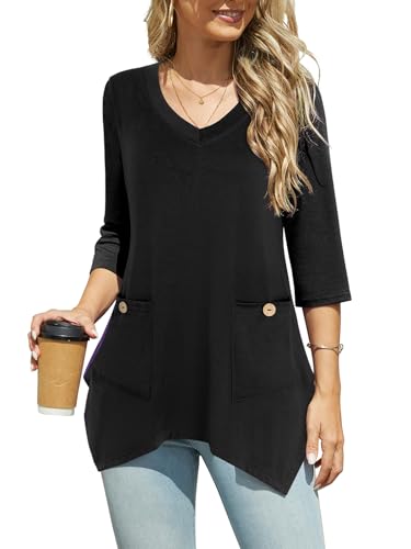 Image of Bulotus Womens Sweaters 2025 Winter Cowl Neck Long Asymmetrical Tunic Sweaters for Leggings Holiday Vacation Tops