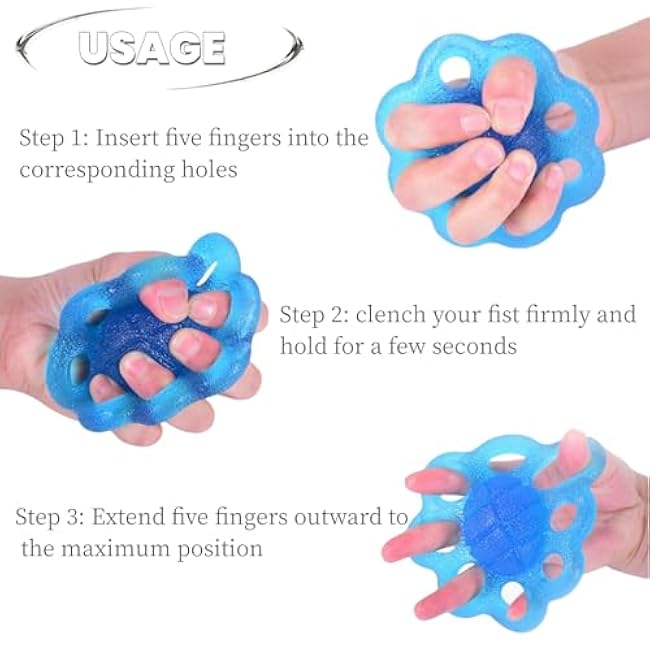 DEEYOTA Finger Exerciser and Hand Strengthener Rehab,Exercise Squeeze Ball for Hands