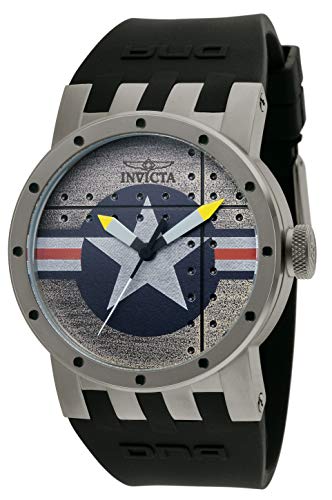 Invicta 11649 DNA Bomber Silver Dial Black Silicone Watch