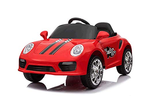 UK Kids 2x6V 15W TWO MOTORS Battery Boxster Style Electric Ride On Coupe Toy Car (Model: S2988) Red