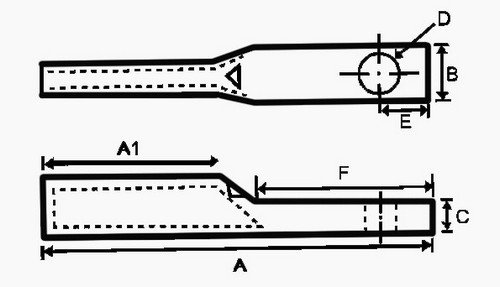 Image of Morris 94089 Short Barrel Compression Lug, Copper, Compression Connector Type, 1 Hole, 350 MCM Wire Range, 5 /8 Stud Size