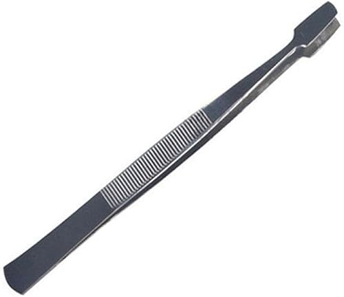 Calsgkspray 1Pc Silver Stainless Steel Stamp Tweezers Tongs With Flat Tips For Philately Stamps Collector Craft Hobby Hand Tools Durable Stamp Tweezers Philately Stamps Collector Hand Tools Industrial Tweezers cover
