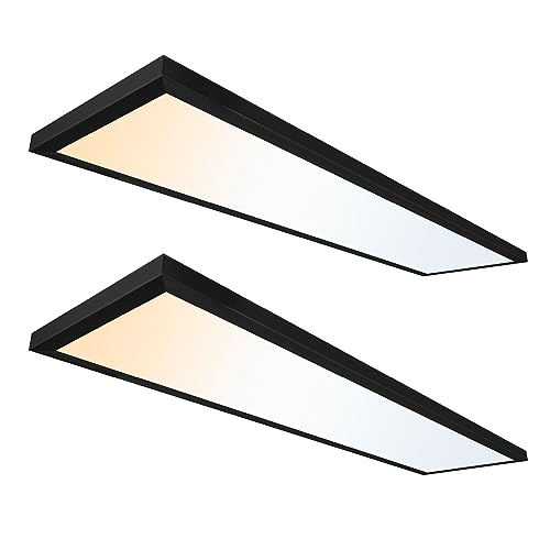 Image of UltraLux 1x4 Surface Mount Slim LED Panel Dimmable 3CCT Matte Black 2Pk