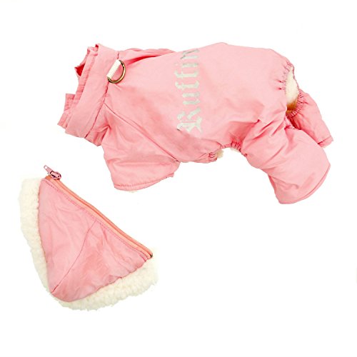 Doggie Design Pink Ruffin It Dog Snow Suit Harness (Sherpa Fleece) - Pink Medium (M) #TOP2