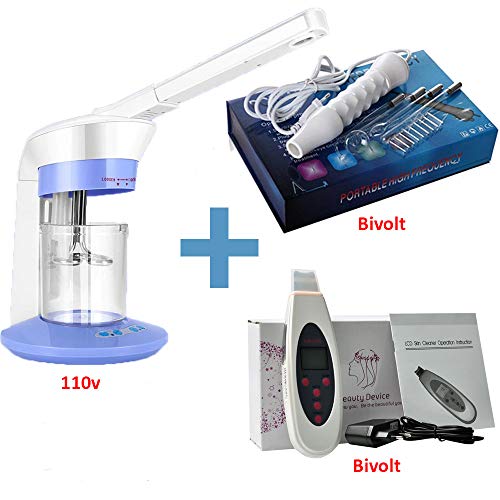 Vaporizador Facial Máquina Vapor de Ozônio 2 em 1 110v Difusor de Aromas, Peeling Ultrassônico + Alt