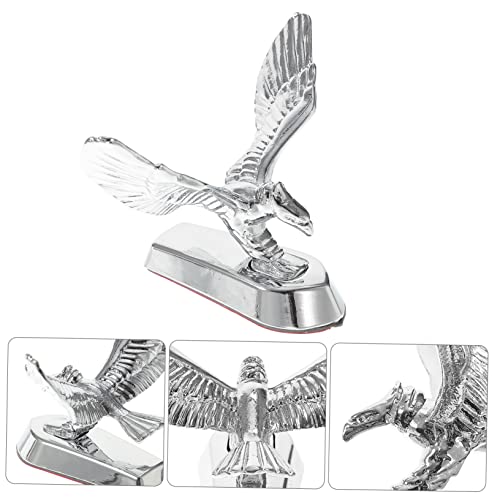 SUPVOX Front Decor 3D Eagle Hood Ornament Zinc Alloy Motorcycle Badge 3.62X2.75X2.48 Inch Car Exterior Accessory