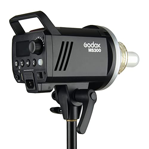 Godox Ms300 Studio Strobe 300Ws 110V Gn58 5600K Bowens Mount Monolight, Built-In Godox 2.4G Wireless System, 150W Modeling Lamp, Outstanding Output Stability, Anti-Preflash, 1/32 To 1/1 Steps Output #TOP6