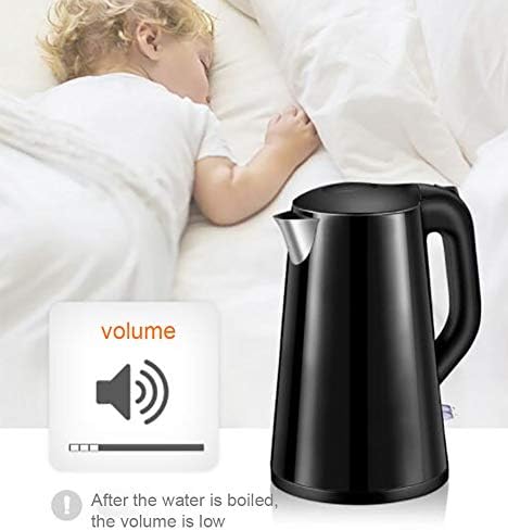 AWGPB Electric Kettle, 1.7l Double Wall Cool Touch Tea Kettle Cordless, 1500w Fast Boil Water Filter Kettle With Stainless Steel Interior, Auto Shut Off & Overheating Protection, Bpa Free, black