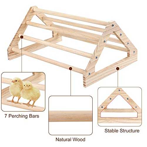 Image of Wooden Chick Perch Stand, Pine Chicks Roosting Bar, Jungle Gym Perch Toys for Chicken Coop & Brooder, Bird Perch for Baby Chicks & Parrots (Large)