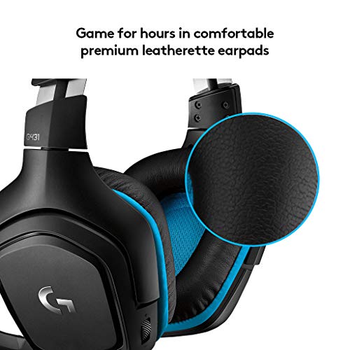 Logitech G431 with 7.1 Surround Sound, DTS X 2.0, 50 mm Audio Drivers, USB and 3.5 mm Jack, Flip-to-Mute Mic Wired Over Ear Headphones with Mic for... - Image 5