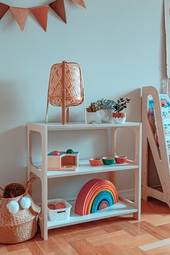 HINGI Organizador Juguetes Infantil 60 cm con 3 Baldas | Estanteria Infantil en Estilo Estándar | Estanteria Juguetes | Mueble Infantil para Habitación Infantil y Sala de Juegos