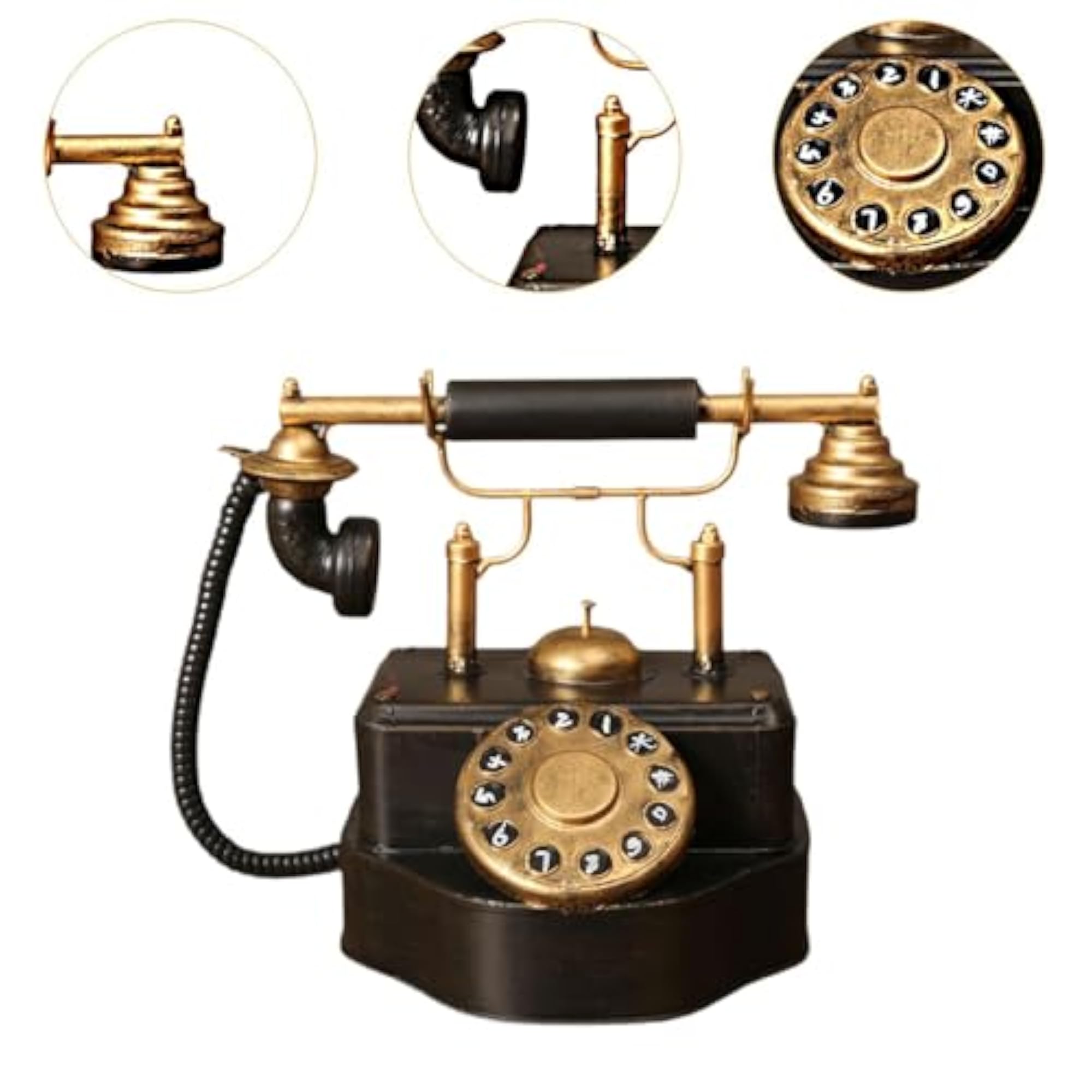 Traditional Landline Phone Ornament for Home Decor