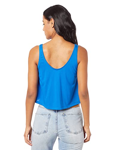 Regata Cropped Básica Feminina Reta Azul XG
