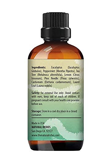 Natural Riches Breathe Essential Oil Blend Breathe Easy With Peppermint Eucalyptus Tea Tree Lemon Cardamom Pine Needle Essential Oils - 30 Ml #TOP3