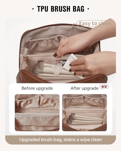 image for EACHY Travel Makeup Bag, Large Capacity Cosmetic Bags for Women, Water