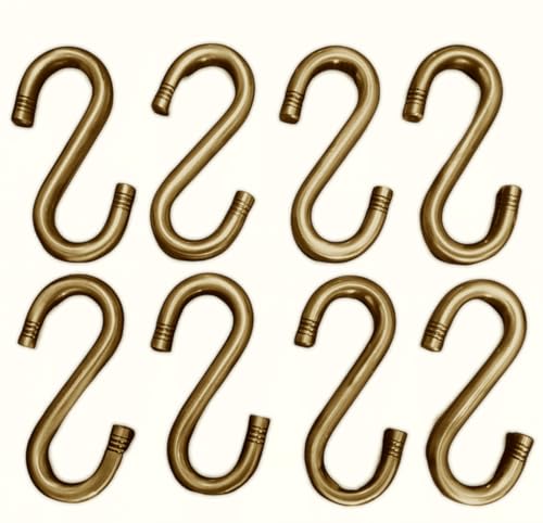 Image of Complete JULA Set HI-Quality Heavy Guage Swing Hanging Set 28pcs Rod 8pcs S-Hook 2pcs W-Hook 16mm Thickness Antique Brass Finish Life TIME WARRENTY with 800kg Weight Capacity.