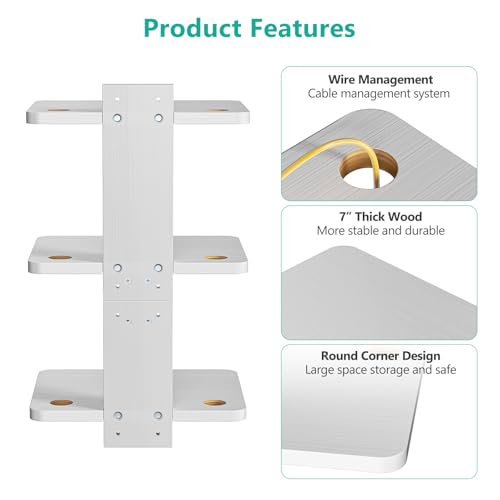 image for WALI Floating TV Shelf, Holds Up to 22lbs, Wooden Wall Mounted Shelves