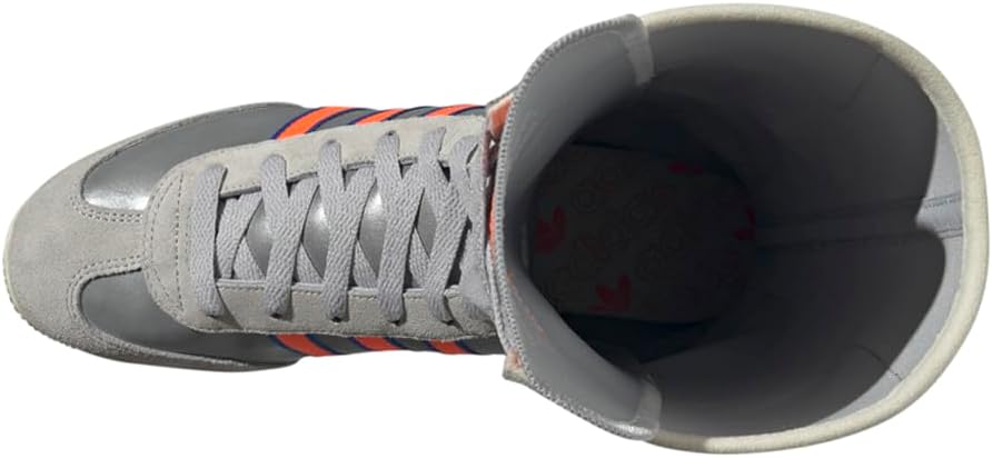 adidas Womens Originals Japan Round Toe Lace Up Casual Boots Knee High - Grey, Silver