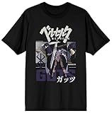 Bioworld Berserk Guts Slick Squad Kanji Men's Black Short Sleeve Tee