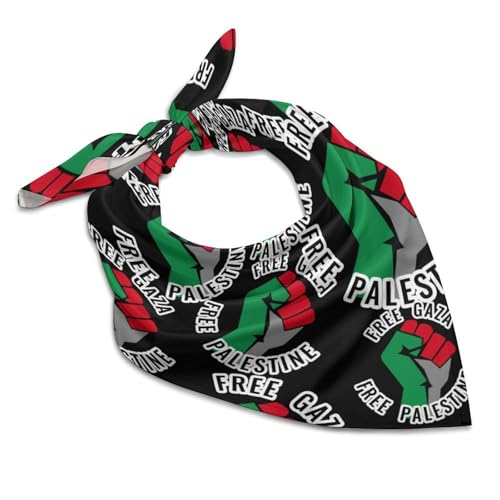 Free Gaza Free Palestine Satin Kerchief Silk Like Neck Scarf Bandanas Hair Scarves Neckerchief