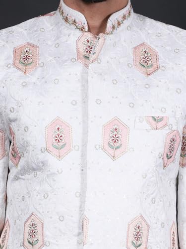 WINTAGE Cotton Silk White Bandhgala4