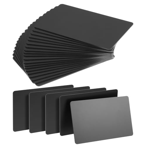 Oruola 25 tarjetas de visita de metal, tarjetas NFC para todos los smartphones y dispositivos NFC, tarjetas RFID, tarjetas de plástico para negocios, oficina, negocios, empresa, tienda (negro)